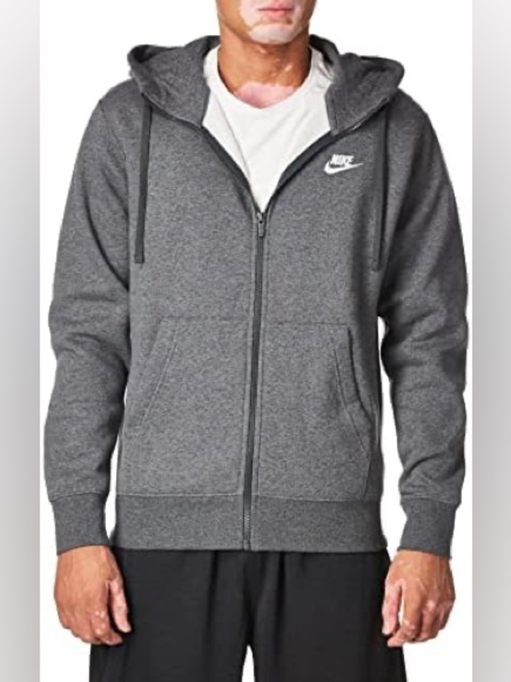 #370- Nike Men’s Gray Zip-Up Hooded Sweatshirt
